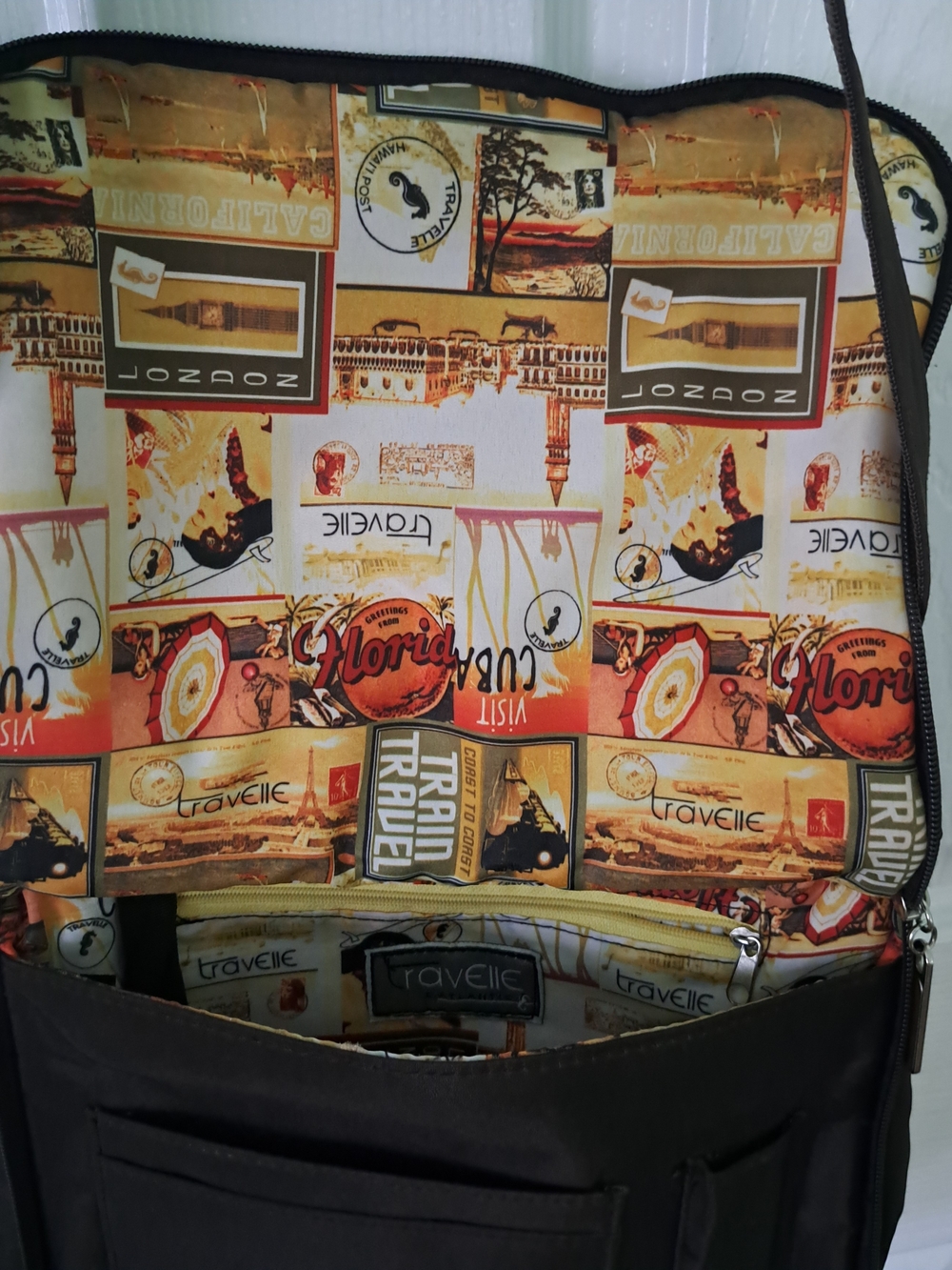 Brown Crossbody Organizer Travel Bag - Picture 8 of 9